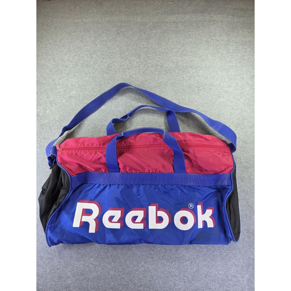 Vintage 90s Barrel Bag Reebok Athletic Duffle Retro Gym Nylon Classic Sports